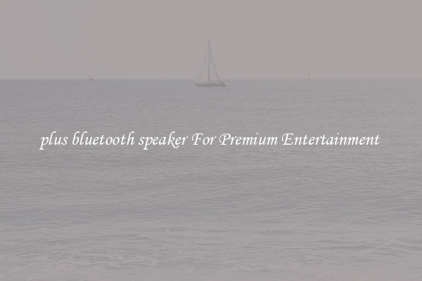 plus bluetooth speaker For Premium Entertainment 