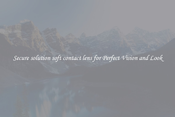 Secure solution soft contact lens for Perfect Vision and Look