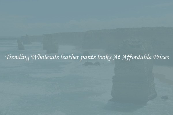 Trending Wholesale leather pants looks At Affordable Prices