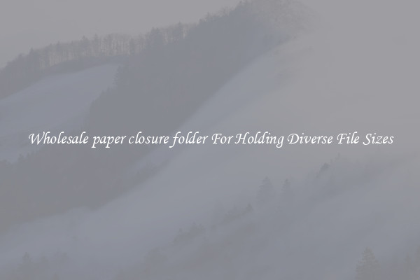 Wholesale paper closure folder For Holding Diverse File Sizes