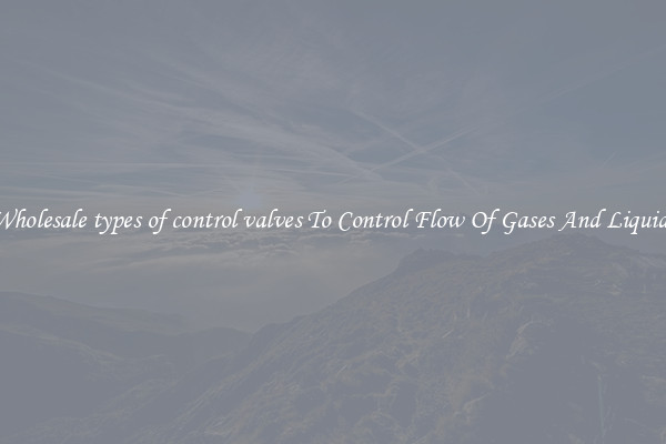 Wholesale types of control valves To Control Flow Of Gases And Liquids