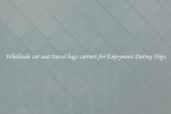Wholesale car seat travel bags carriers for Enjoyment During Trips