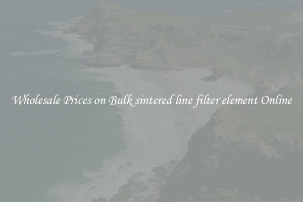 Wholesale Prices on Bulk sintered line filter element Online