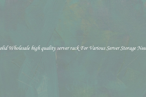 Solid Wholesale high quality server rack For Various Server Storage Needs